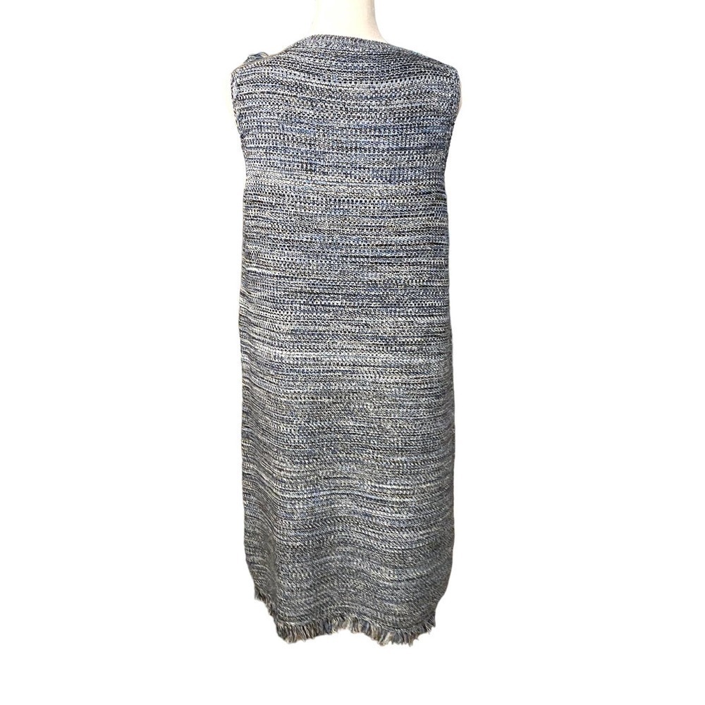 NWT Anthro Holding Horses Womens Blue Black Tweed Fringe Sweater Dress Sz Small - Picture 10 of 15